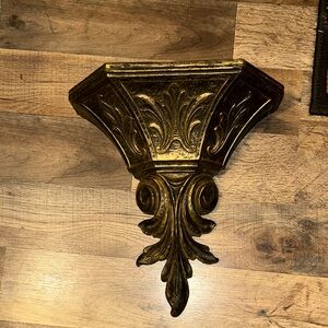 Vintage MCM Hollywood regency Ornate Gold Wall Sconce/ Wall planter